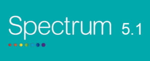 blue background with text in white with multicoloured dots